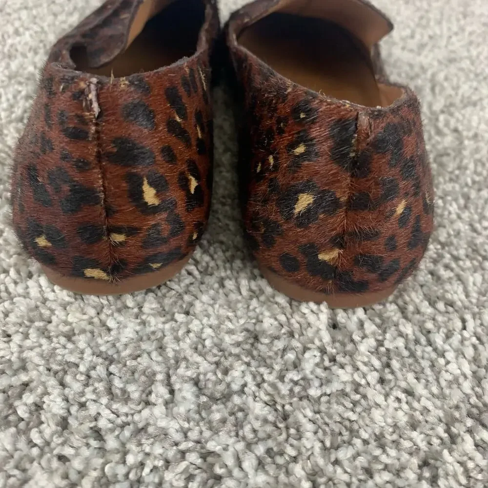 Madewell Frances Skimmer Loafer Women's Size 6.5 Brown Mini Leopard Print Flats